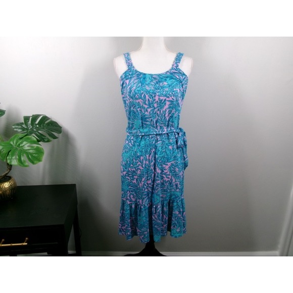 Lilly Pulitzer Dresses & Skirts - LILLY PULITZER Dress Size XXS Collins Knee Length Bermuda Blue Print Tie Waist